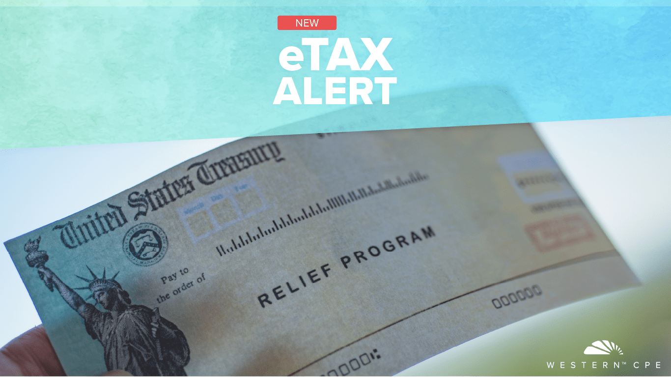 IRS TAX RELIEF ANNOUNCED California Storm Relief Western CPE