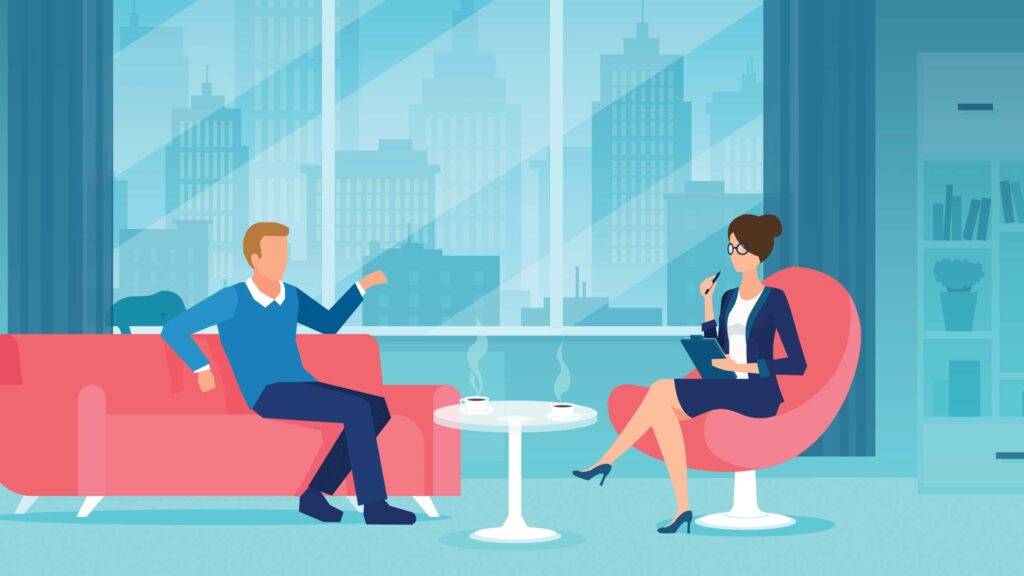 Accounting professional assisting a client.