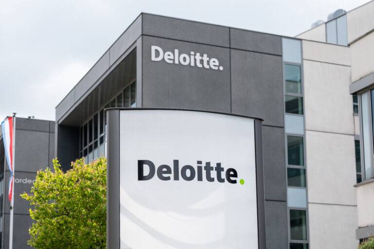 Deloitte accounting firm logo on building in Luxembourg