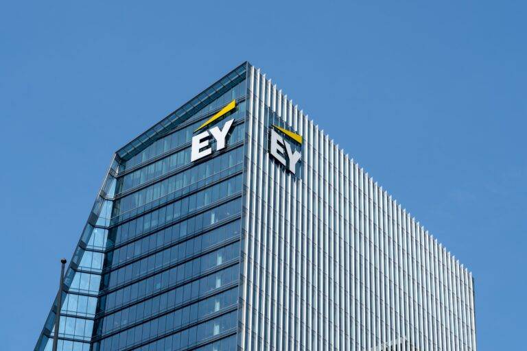 Ernst & Young logo on building in Toronto, Canada