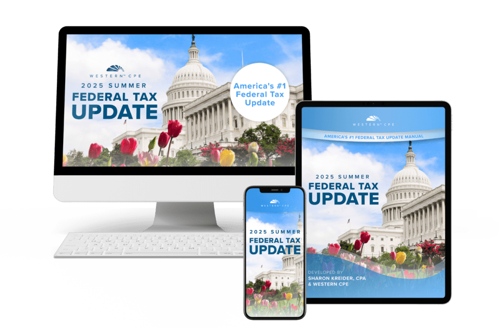 2025 Summer Federal Tax Update: desktop, tablet and phone cover screens