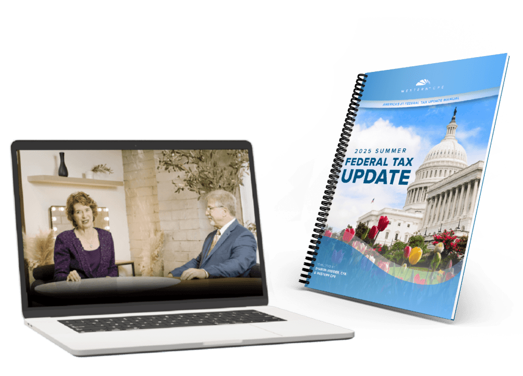 Course video screen with 2025 Summer Federal Tax Update manual