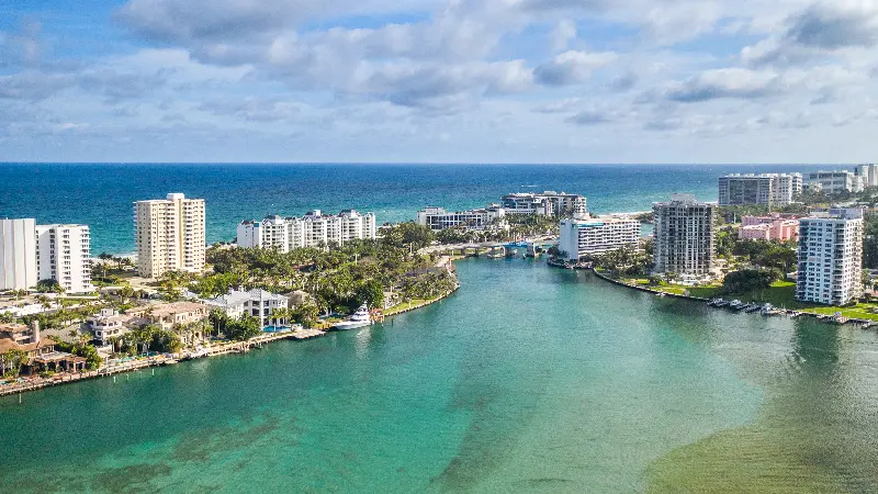 Boca Raton city view by the water