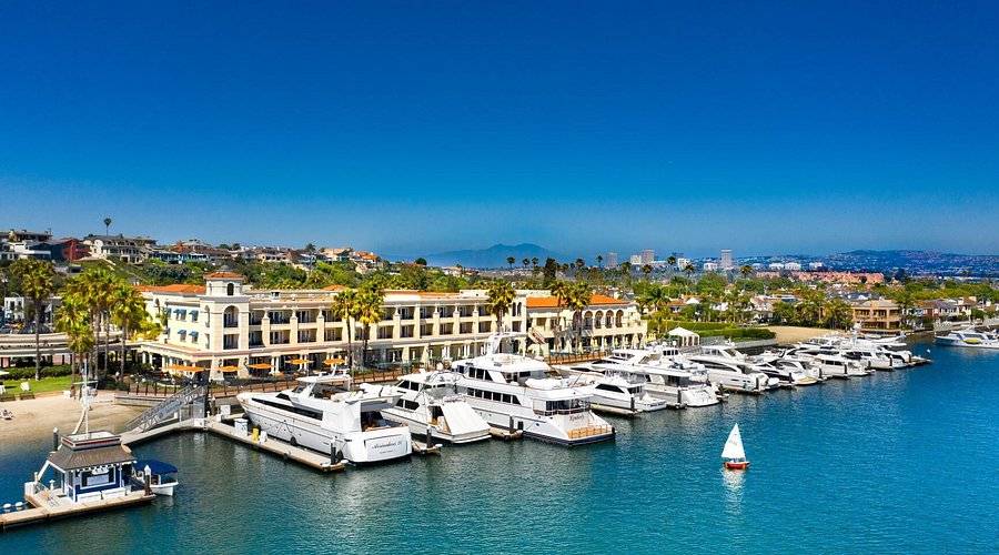 Waterfront with boats at Balboa Bay Resort