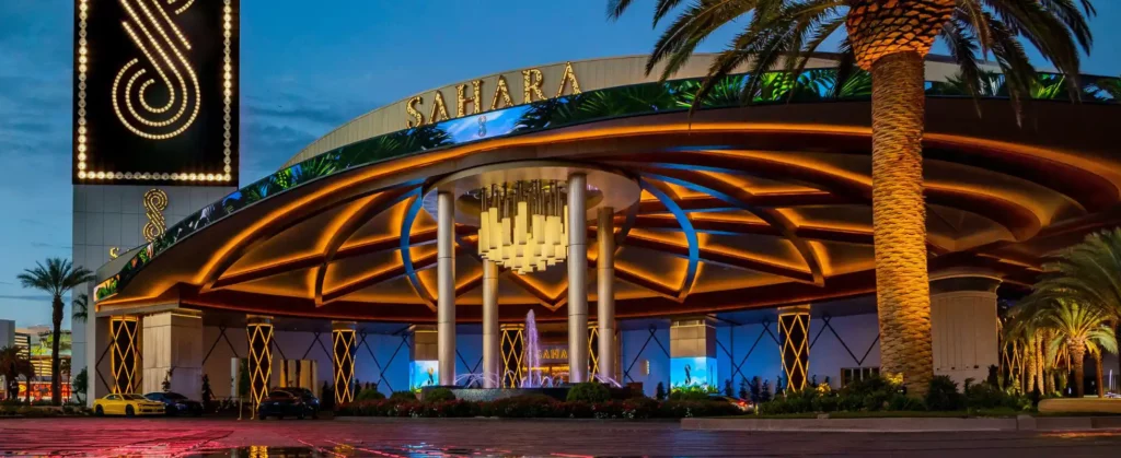 The front facade of Sahara, Las Vegas