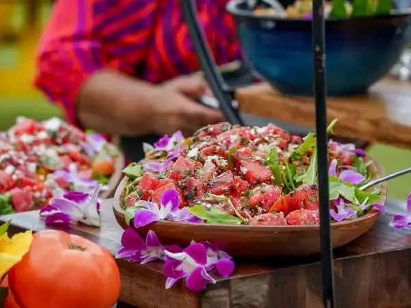 Traditional fresh poke bowl