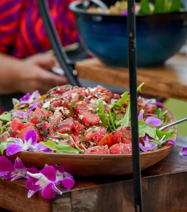 Traditional fresh poke bowl