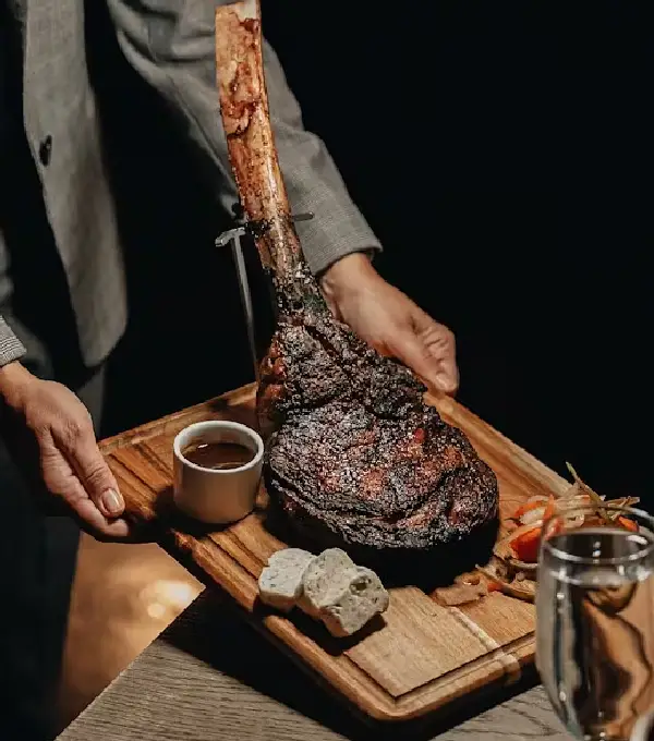 Luxurious steak dinner