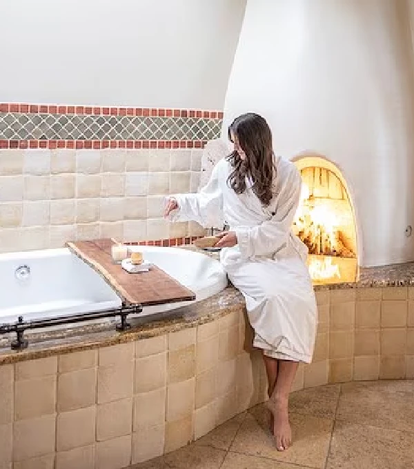 Woman enjoying the Wigwam spa