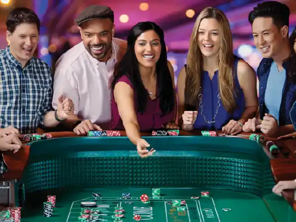 Group of friends gambling