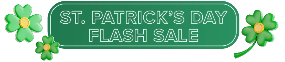 St Patrick's Day Sale banner with clovers