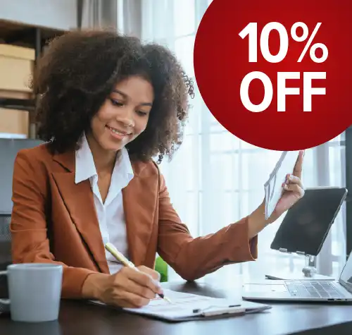 Smiling accountant 10% off digital tax CPE