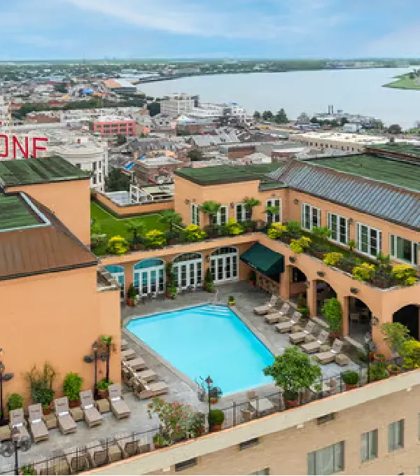 Rooftop pool at the Hotel Monteleone, New Orleans