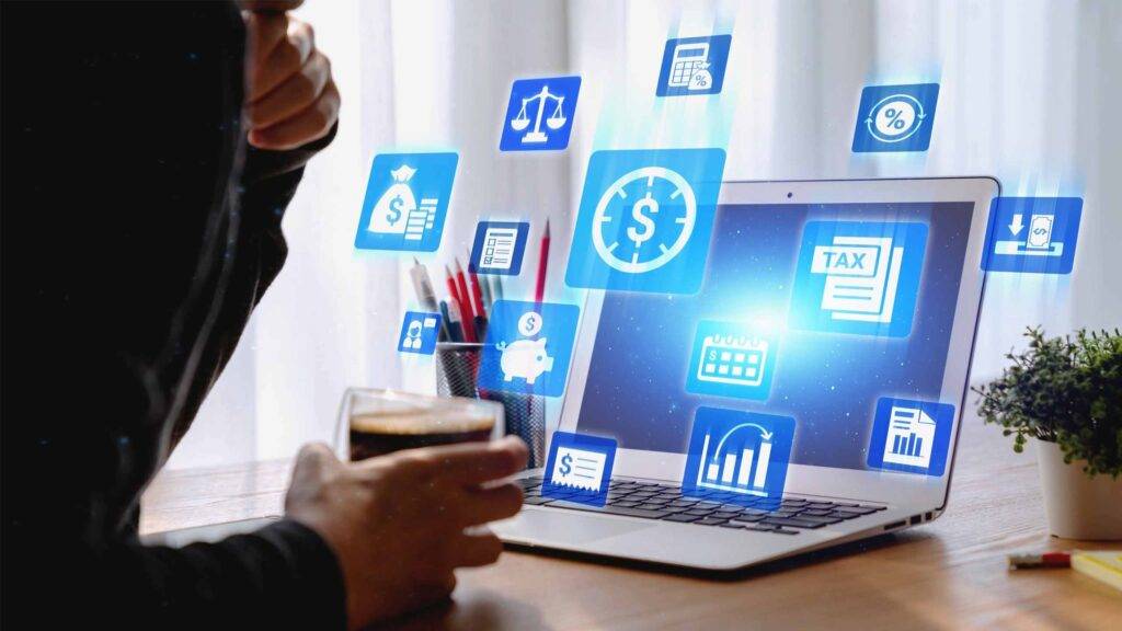 Business woman conducting accounting