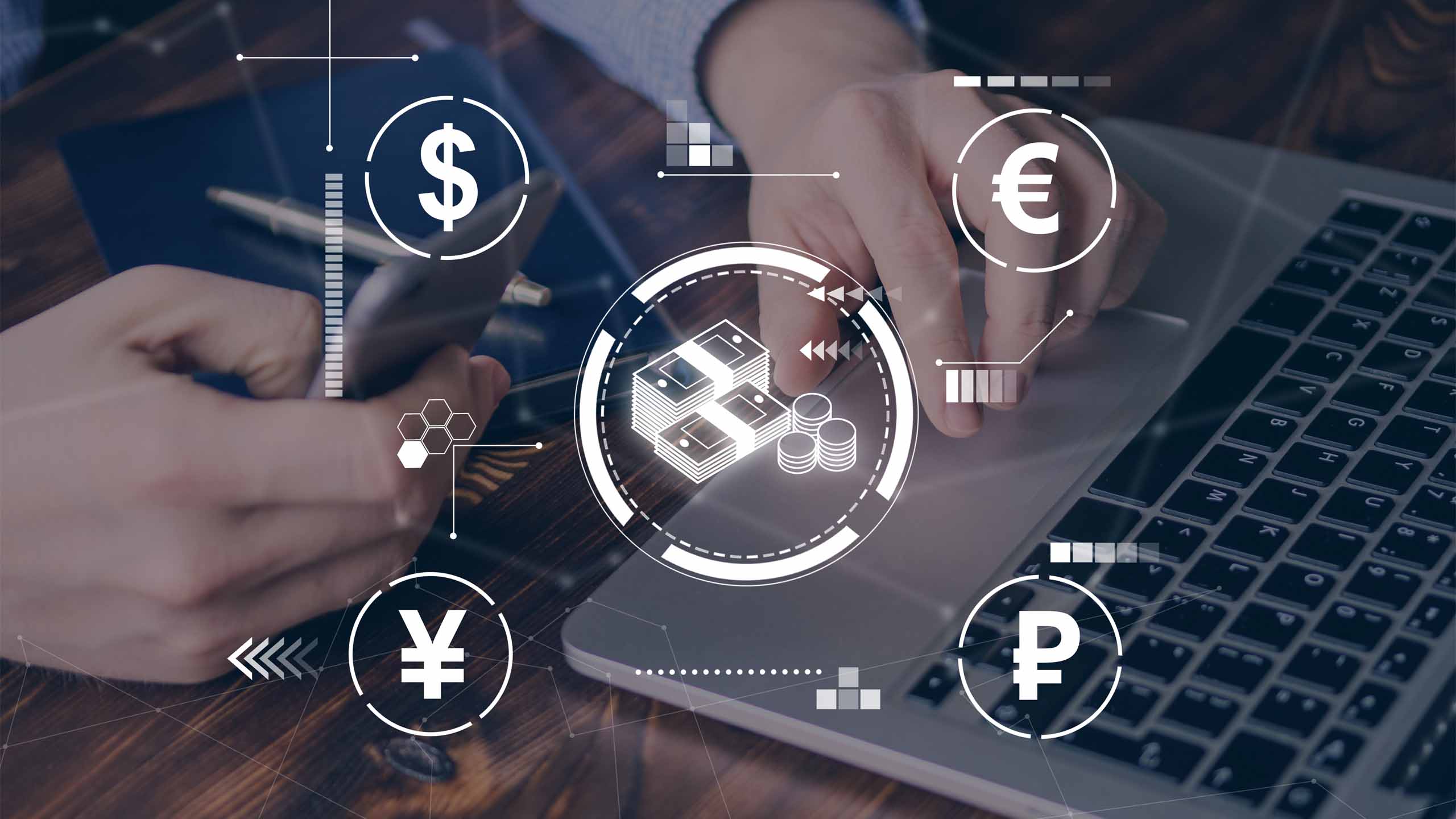 A professional handling cash.