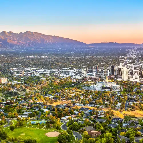 Salt Lake City and Mountains View