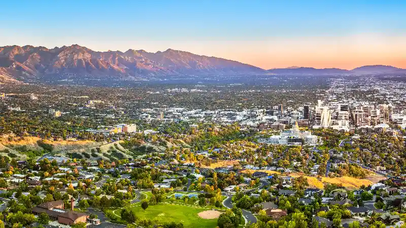Salt Lake City and Mountains View