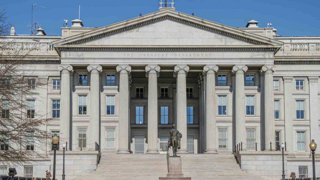 The Treasury Department exterior