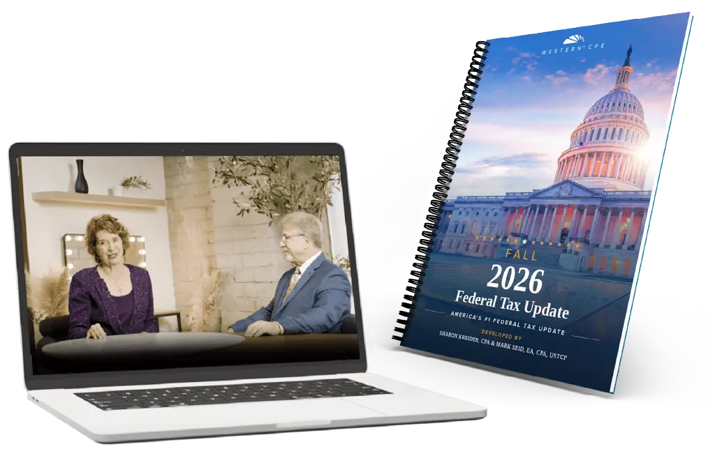 2026 Federal Tax Update Spiral Book Cover and Laptop