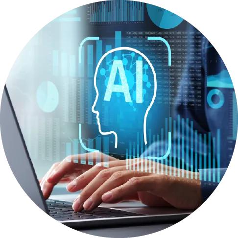 Person using AI on computer